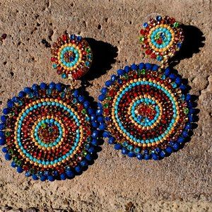 Hand Beaded Starburst Earrings